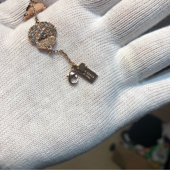 Kate Spade Disco Pancy Bracelet Intricate Pave Crystal Blossoms - Picture 8 of 9